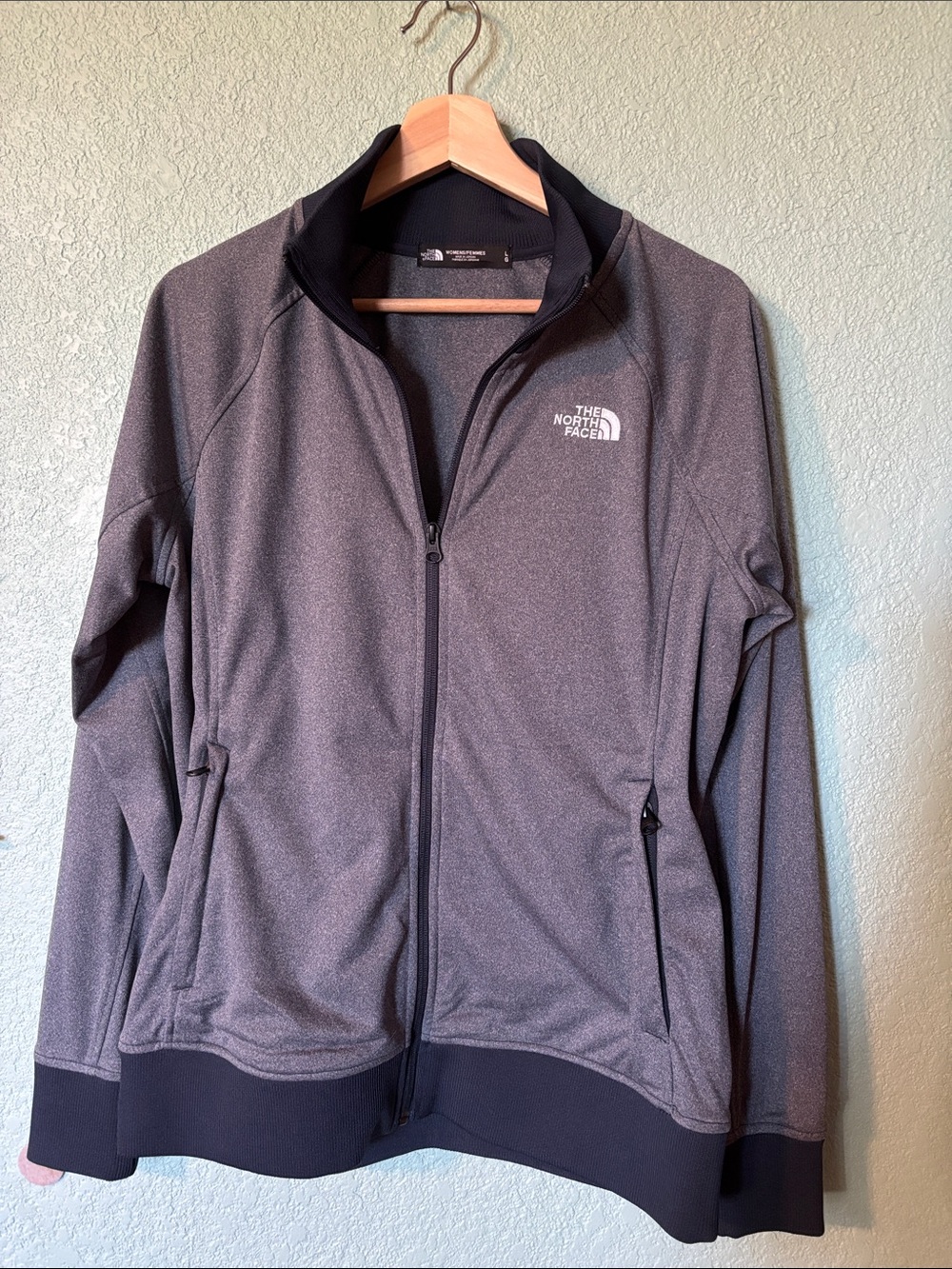 The North Face Women's Heather Charcoal Navy Full-Zip Jacket Large Like New